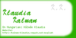 klaudia kalman business card